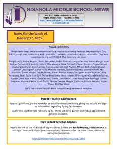 January 27, 2025 Newsletter