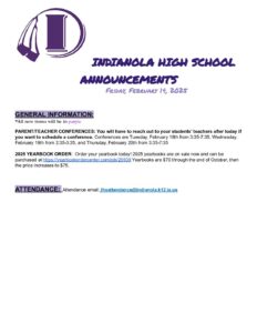 High School Announcements 02 14 25