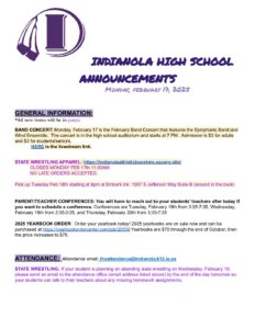High School Announcements 02 17 25