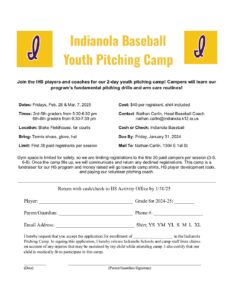 2025 Winter Pitching Camp Flyer