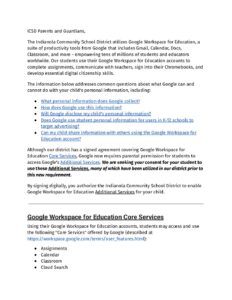 Google Additional Services Parent Permission
